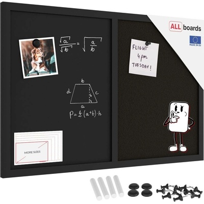 Allboards TMK64_0002 Tabule COMBI černý korek a magnetická černá tabule 60 x 40 cm
