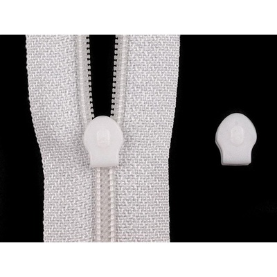 Jezdec ke spirálovým zipům 3 mm na povlečení 20 kusů - bílá