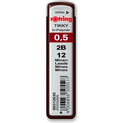 Rotring tuhy do mikrotužky 0,5 mm, 2B S0312630 12 ks