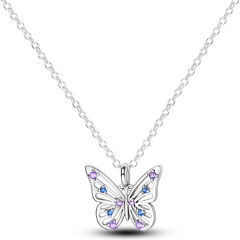 DELIS Сребърна верижка, jw635, дизайн на пеперуда, с родиево покритие (jw635)