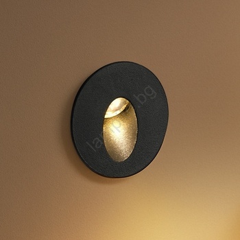 Brilagi - Външно вградено LED осветително тяло STAIRDOT, 2W/230V, черно, IP65, кръгло (BG2266)