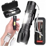 Uncanny Brand Led zoom flashlight 5w xpe+ cob+ case