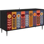 vidaXL ТВ шкаф ESSEN 102 x 33 x 51 см Черен дъб Инженерна дървесина (8007102)