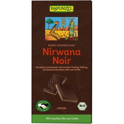 Rapunzel Vegan Bio Nirwana horká s jemnou nugátovou náplňou 100 g