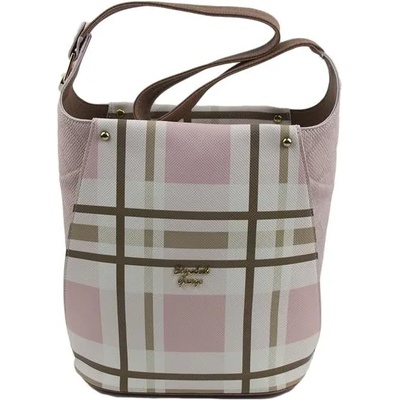 Български обувки Дамска чанта ежедневна в каре и пепел от рози 885-5