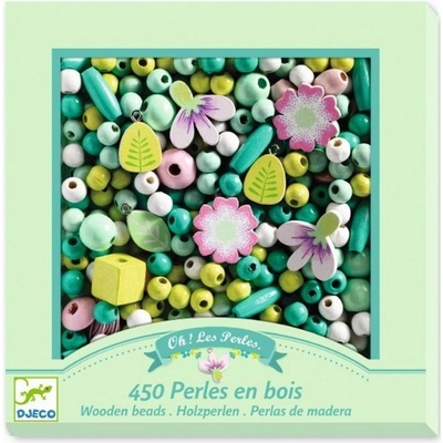 DJECO Dřevěné korálky - Pastelové květiny