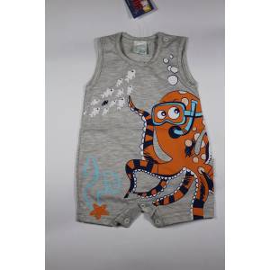 SUNNY KIDS Гащеризон Октопод в сиво, 56, 62, 68
