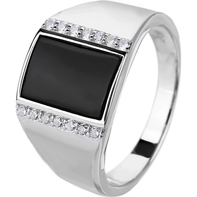 Bealio stříbrný pečetní prsten se zirkony 03 07742 3235