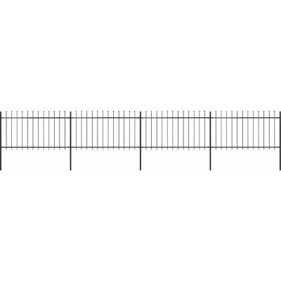 OMAXI Zahradní plot s kopím nahoře ocelový 671 x 100 cm černý 710358