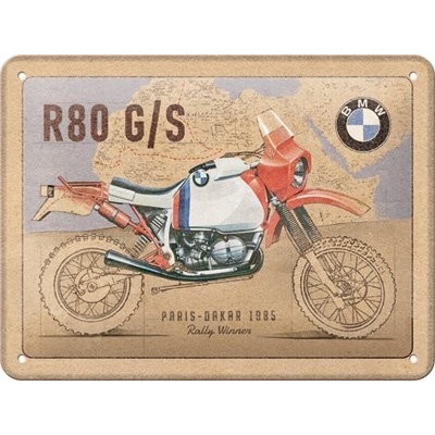 Postershop Plechová cedule: BMW R80 G/S Paris Dakar - 20x15 cm
