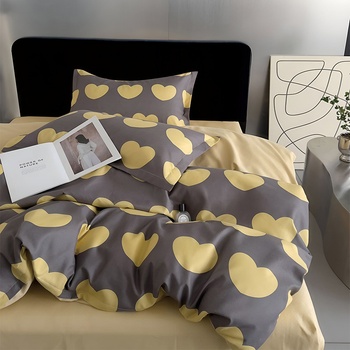 EmonaMall Двулицево спално бельо (размер за приста) EmonaMall, 4 части - Модел S17427 (S17427-66666m)