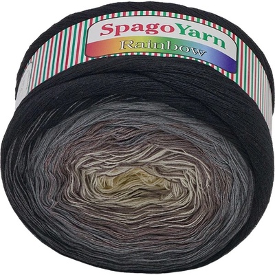 Příze SpagoYarn Rainbow Smetanová,Hnědá,Šedá,Černá 2 250g / 1000 m