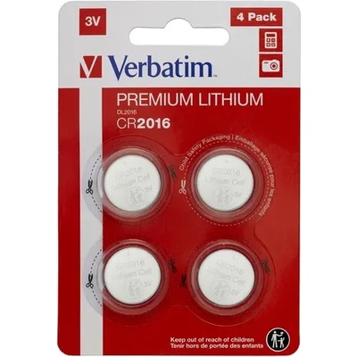 Verbatim Батерия, Verbatim LITHIUM BATTERY CR2016 3V 4 PACK (49531)
