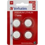 Verbatim Батерия, Verbatim LITHIUM BATTERY CR2016 3V 4 PACK (49531)