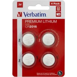 Verbatim Батерия, Verbatim LITHIUM BATTERY CR2016 3V 4 PACK (49531)