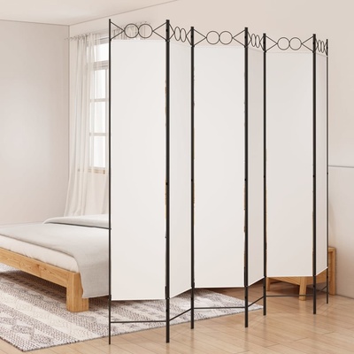 vidaXL 6dílný paraván bílý 240 x 220 cm textil