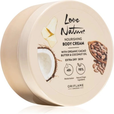 Oriflame Love Nature Cacao Butter & Coconut Oil подхранващ крем за тяло с хидратиращ ефект 200ml