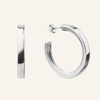 SilveAmo Strieborné náušnice krúžky Geometria CT005