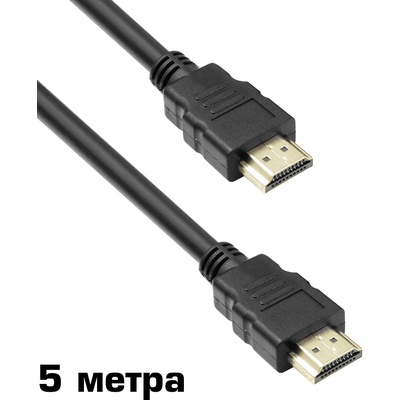 DeTech Кабел HDMI към HDMI, 1080p (Full HD), Без ферит, Черен, Дължина 5 метра