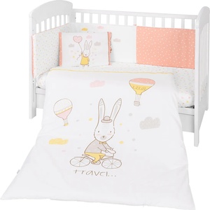 KikkaBoo Бебешки спален комплект 6 части 70/140 Rabbits in Love (41101060077) - presi