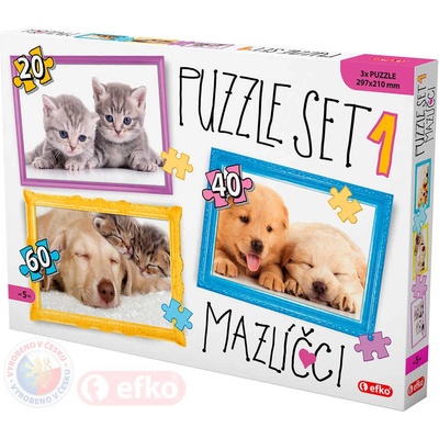 Efko set mazlíčci 20 40 a 60 dílků
