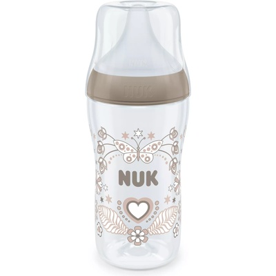 Бебешко шише Nuk Perfect Match - Temperature control, PP, 260 ml, размер М, сърце (10216014)