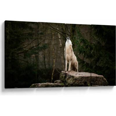 Obraz - Vytie vlka, štvordielne 160x80 cm