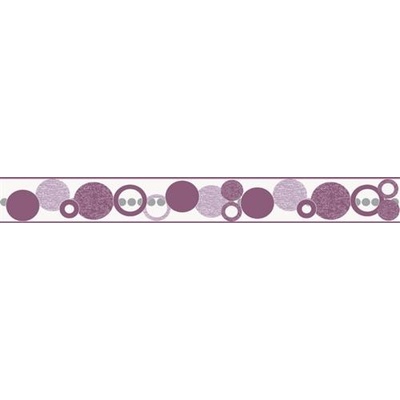 IMPOL TRADE D 58-017-1 Samolepiaca bordúra kruhy fialové, rozmer 5 m x 5,8 cm