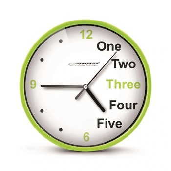 Esperanza Декоративен часовник за стена с бял циферблат с размери 20х3, 4 см. зелен цвят (ehc014g) (ehc014g)