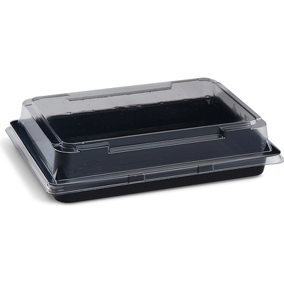 Wimex Miska na Sushi, PET čierna 170 x 90 x 17 mm + viečko, 600 sád