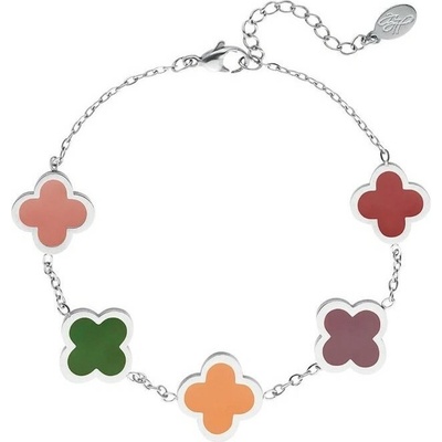ORNAMENTI Náramek Clovers multi colors silver OOR800139