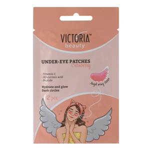 Victoria Beauty Пачове за под очи с форма на ангелско крило с червена боровинка, витамин с, хиалуронова киселина и пептид при дехидратация и при тъмни кръгове около очите 2бр (c-0770495)