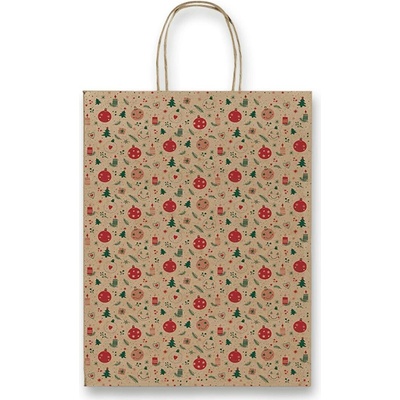 Sadoch Kraft Christmas - dárková taška - 160 x 80 x 210 mm