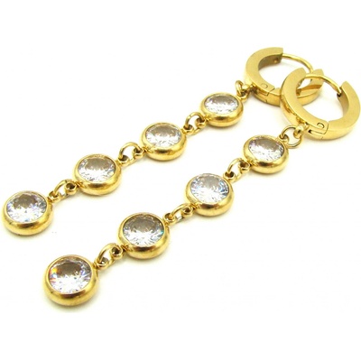 Steel Jewelry náušnice DLOUHÉ GOLD Chirurgická ocel NS240273