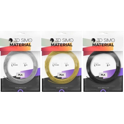 3D Simo Filament PLA - черен, златен, сив (G3D3001) (G3D3001) (G3D3001)