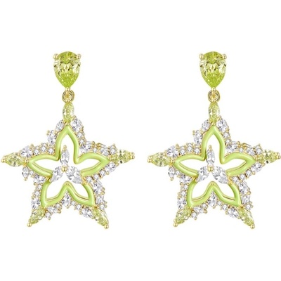 Éternelle luxusní náušnice stella di carambola letní inspirace E1434 Zelená