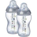 Tommee Tippee Комплект шишета Tommee Tippee - Easi Vent, Closer to Nature с декорация Бухал, 340 ml, 2 броя (TT.0038)