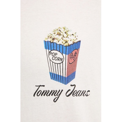 Tommy Jeans Памучна тениска Tommy Jeans в бежово с принт DM0DM20352 (DM0DM20352)