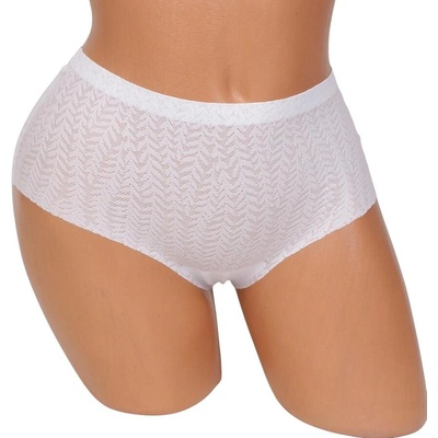 Дантелена прашка в бяло с висока талия