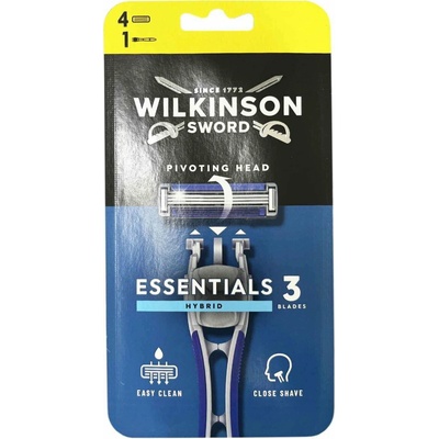 Wilkinson Sword Essentials 3 Hybrid + 4 ks hlavic