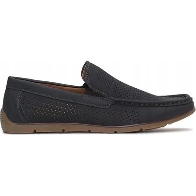 Mokasíny polobotky mládež dětské chlapecké elegantní tmavě modré – Zboží Dáma