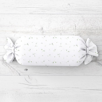 Biante Vankúš valec bonbon Sandra SA-424 Drobné kvietky na bielom 15x80