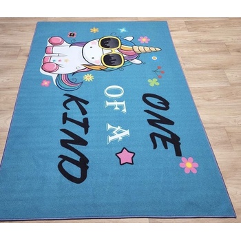 Image 1 of BLC Детски килим BLC - Еднорог, 140 x 200 cm, син (33818)