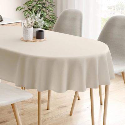 Goldea oválný ubrus 100% bavlněné plátno latte 140 x 280 cm