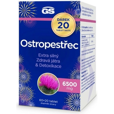 GS Ostropestřec 6500 mg 60 + 20 tabliet