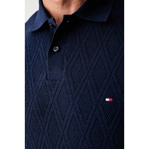 Tommy Hilfiger тениска тип пулове с яка мъжка с лиосел (MW0MW43279)