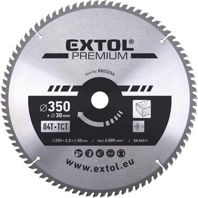 Kotouč pilový s SK plátky, ⌀350x3,3x30mm, 84T EXTOL PREMIUM