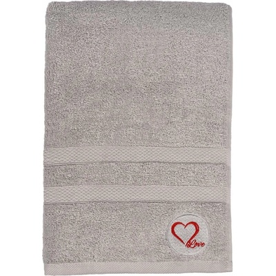Foutastic Love osuška šedá 70 x 140 cm