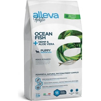 Diusapet Alleva® holistic (puppy medium) ocean fish + hemp & aloe vera - пълноценна храна за млади кученца от средни породи, както и за бременни и кърмещи кучета, Италия - 0, 800 кг 2226