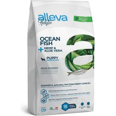 DIUSAPET Alleva® holistic (puppy medium) ocean fish + hemp & aloe vera - пълноценна храна за млади кученца от средни породи, както и за бременни и кърмещи кучета, Италия - 0, 800 кг 2226